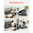 thumbnail image 6 of KFFKFF Queen Size Wedge Pillow with Side Pockets and Adjustable Headrests, Washable Flannel Cover, Ideal for Reading, Gaming, Relaxing, and Working in Bed, Grey, 6 of 9