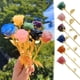 thumbnail image 1 of Adorno de cristal curativo con flor • Cristal tallado a mano • Decoración de 10" y 8" de tamaño • Regalo de San Valentín para ella • Decoración del hogar, 1 of 6