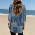 thumbnail image 4 of Yubnlvae Women's 3/4 Sleeve Tunic Top - V-Neck Casual Blouse with Pockets (Perfect with Leggings | Summer Comfort Wear) (Navy | S), 4 of 6