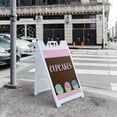 thumbnail image 5 of A-frame Sidewalk Cupcakes 24" x 36" Double Sided A-Frame Sidewalk Sign, Includes 2 Installed Vinyl Decals | Foldable Portable White Signicade Sandwich Board Signs, 5 of 5