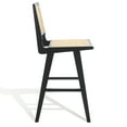 thumbnail image 6 of SAFAVIEH Couture Hattie Square Mid Back Bar Stool, Black/Natural, 6 of 13