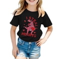 thumbnail image 1 of Rhuody Hauts Fille Col Rond T-Shirt Manches Courtes Imprimés Dessin Animé Tee Hauts Mode Tenue d'Été 1-2 Ans Noir, 1 of 5