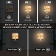 thumbnail image 3 of Yayeee 2-Pack Plug in LED Night Lights with Light Sensors Motion Detectors, Modern Glass, 3 of 7