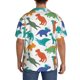 thumbnail image 3 of Balery Colorful Dinosaur Camisa Casual de Manga Corta con Botones para Hombre, Texturizada, Estilo Cubano, para Playa, Verano-4X-Large, 3 of 5