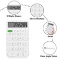 thumbnail image 2 of Calculadora de escritorio para estudiantes, calculadora de bolsillo básica con pantalla LCD de 12 dígitos para la escuela, la oficina y el hogar, color blanco, 2 of 4