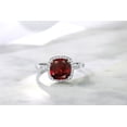 thumbnail image 5 of Gem Stone King 10K White Gold Red Garnet and Accent Diamond Engagement Ring for Women | 2.74 Cttw | Cushion Cut 8MM | Gemstone Birthstone | Size 5,6,7,8,9, 5 of 7