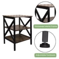 thumbnail image 5 of CERBIOR End Table, Nightstand with 3-Tier Shelf, Metal Frame, Side Sofa Table for Living Room and Bedroom - Rustic Brown, 5 of 8