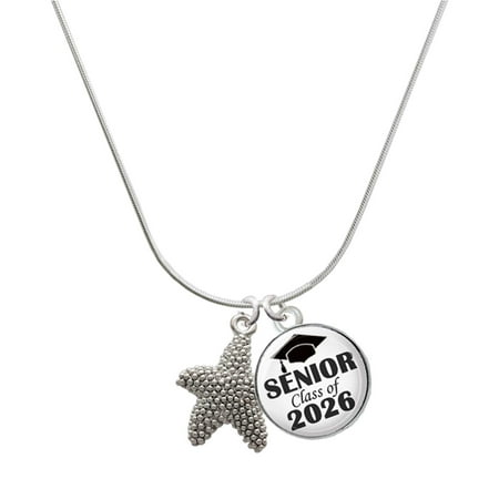 Delight Jewelry Silver-tone Antiqued Starfish – Silvertone Senior Class of 2026 Dome Necklace 18 Delight Jewelry Silver-tone Antiqued Starfish – Silvertone Senior Class of 2026 Dome Necklace 18