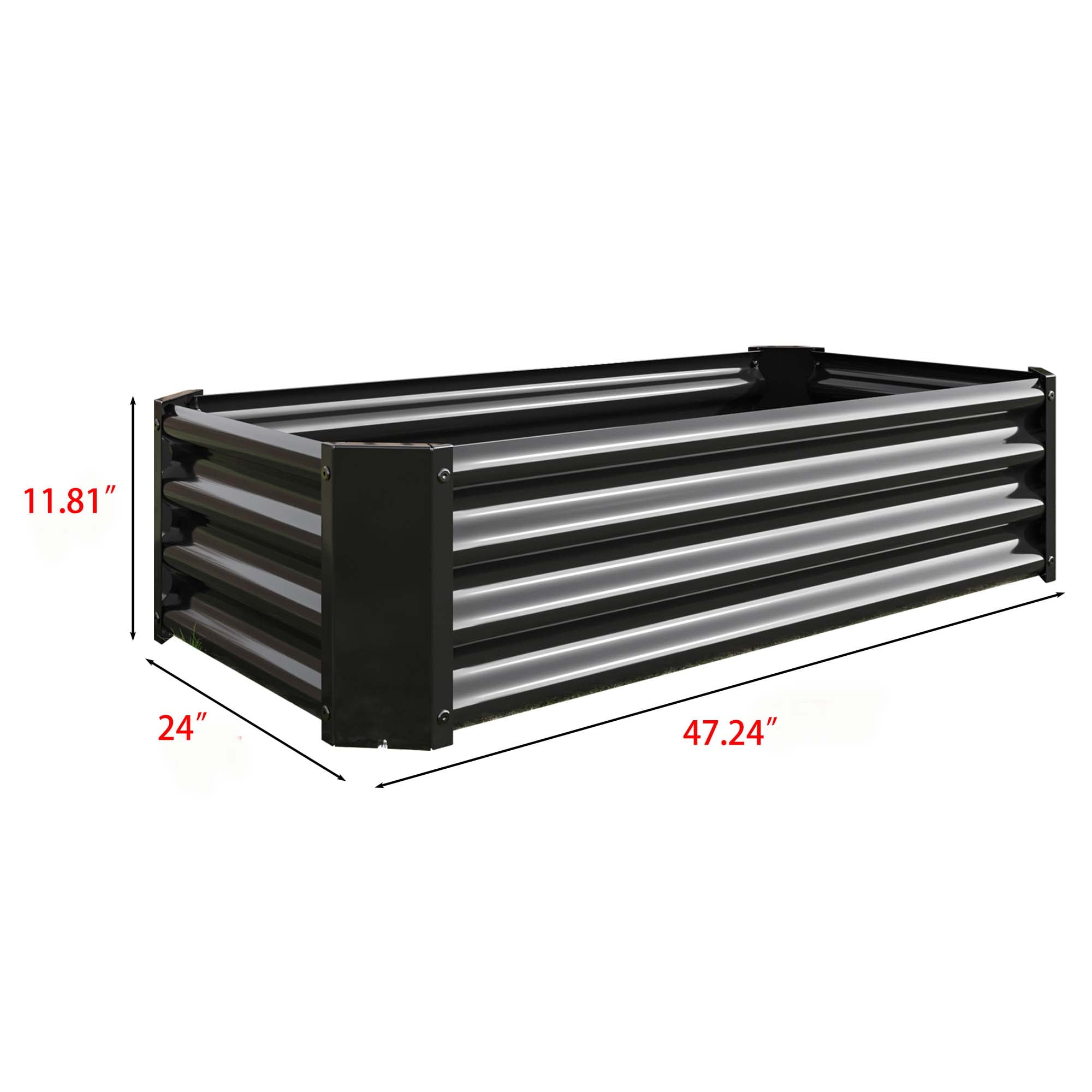 Aukfa Raised Garden Bed Kit - Garden Outdoor Planter Box for Vegetables - 4 ft x 2 ft - Black