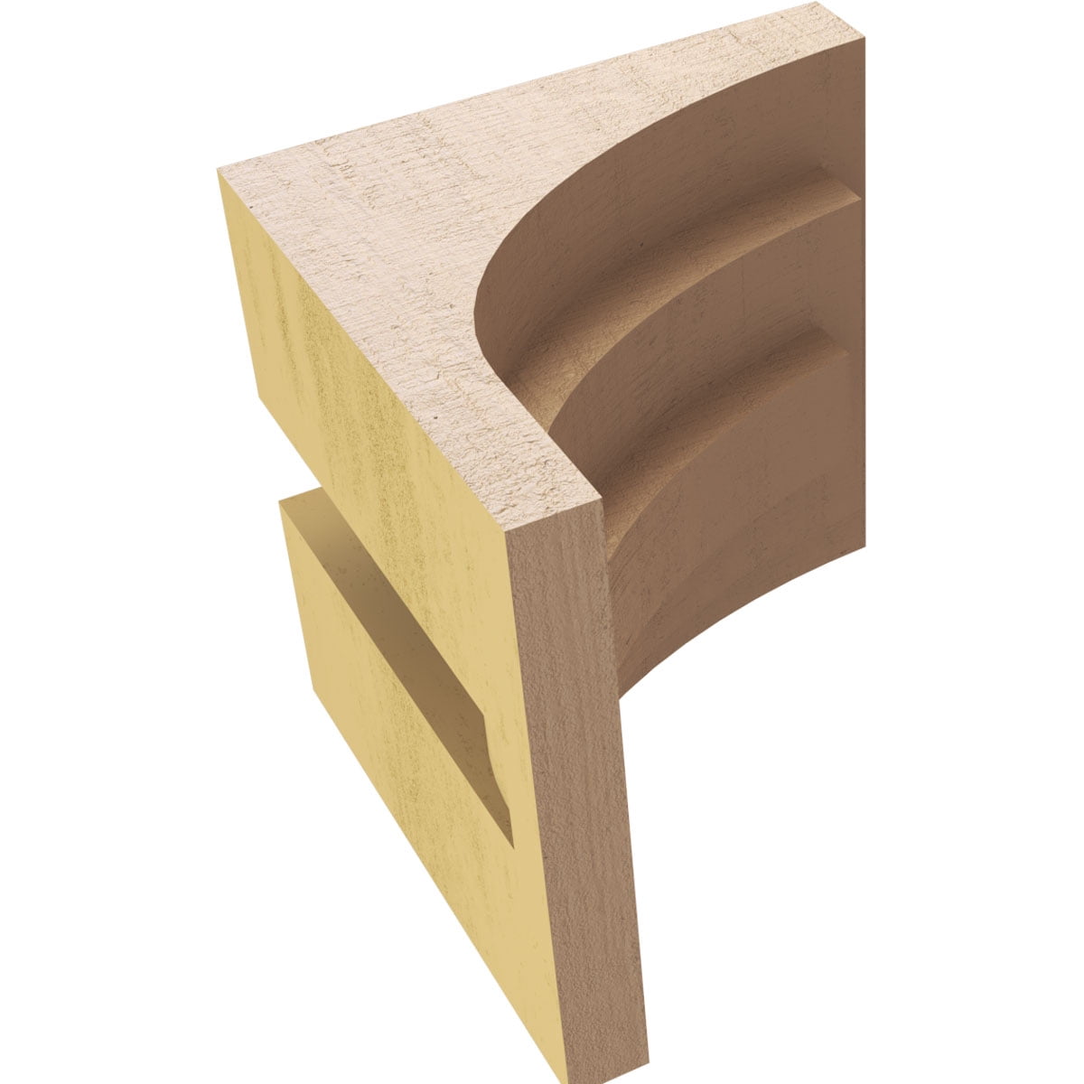 5"W x 5"D x 5"H Wide Rockford Rough Cedar Woodgrain TimberThane Corbel, Primed Tan