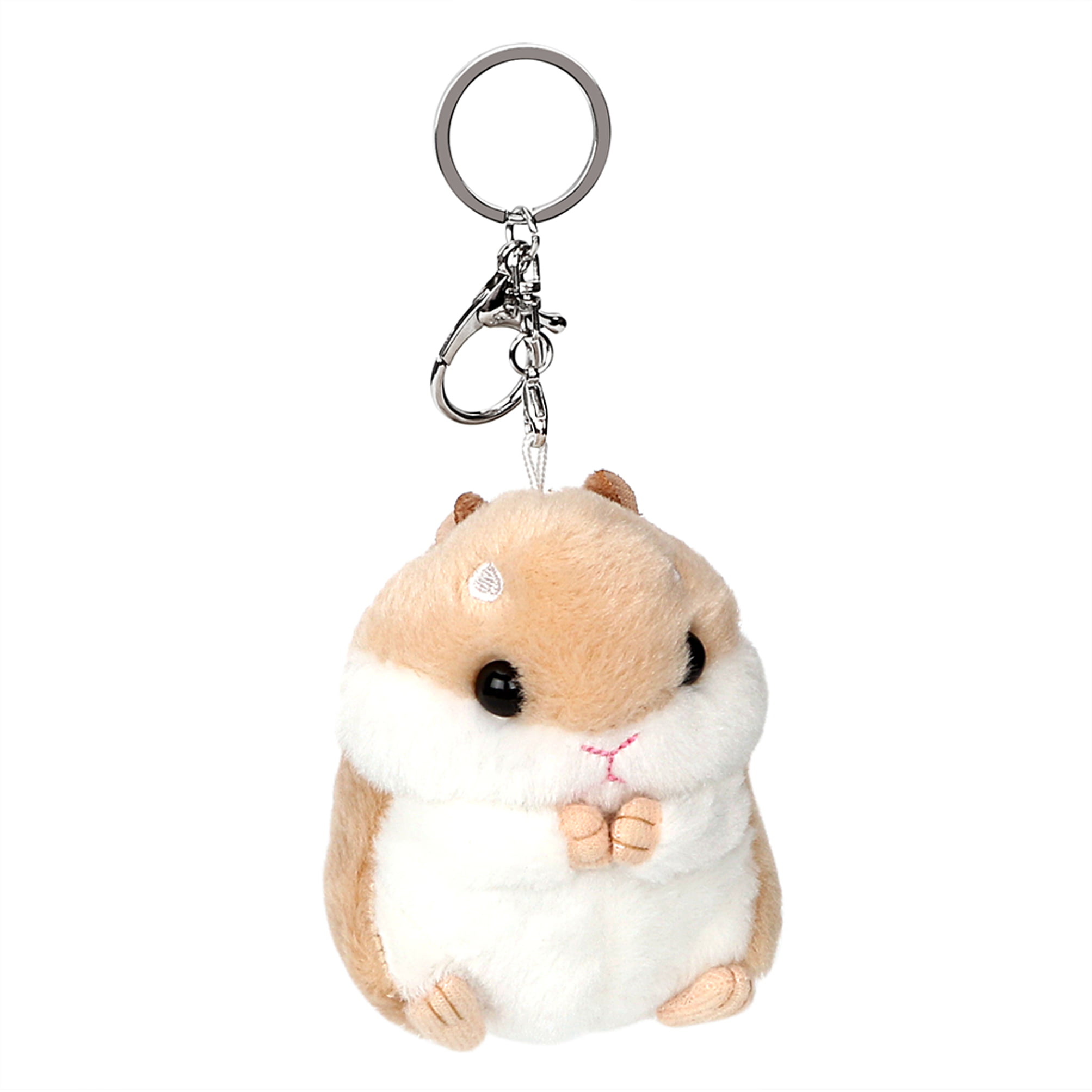 Animal Dolls Keyring Plush Khaki Color Stuffed Animal Keychain Cute Hamster  PLUSH-KC 