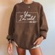 thumbnail image 1 of ICHUANYI Clearance Women's Fashion Sweatshirts Long Sleeved English Printed Pullover Fall Crewneck Sweatshirt(Coffee, XXL) ICHUANYI WER2023081514189, 1 of 5