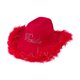 thumbnail image 2 of Sombrero de vaquero Jazz Top Hat Brillante Ligero Ala ancha Cómodo Moda Vaquera Rojo, 2 of 9