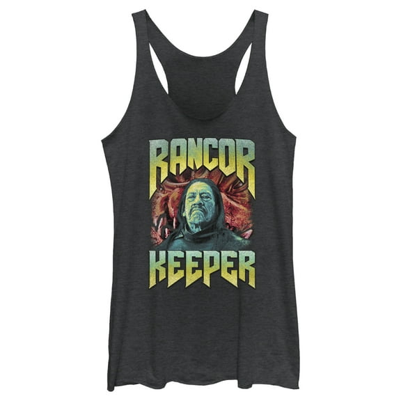 Women's Star Wars: The Book of Boba Fett Rancor Keeper Racerback Tank Top Black Heather Medium