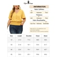 thumbnail image 7 of Agnes Orinda Women's Plus Size V Neck Short Sleeve Button Decor Smocked Shirred Blouses 1X Yellow, 7 of 7