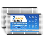 SNAPZY 410 Replacement Filter Compatible with AprilAire Air Purifier Models 1410 1610 2140 2400 2410 2416 3410 4400 2400 Upgrade Kit 1413, Merv 11 Whole House Furnace Filters 16x25x4, 2-Pack