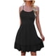 thumbnail image 1 of Vestido liso sin mangas con cuello redondo y cuello redondo de playa informal de verano para mujer Fridja  hjkh5106, 1 of 7