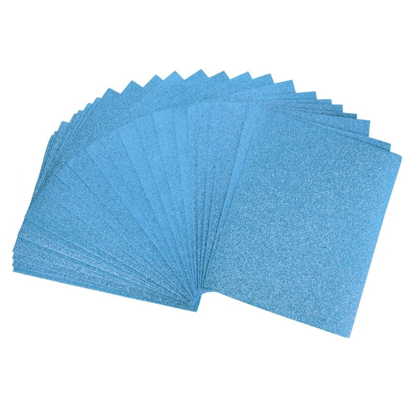 Uxcell Blue Glitter EVA Foam Sheets 11 x 8 Inch 2mm Thick for Crafts DIY 24 Pack
