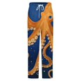 thumbnail image 5 of Oceanic Octopus Artwork Winter Female Pants Flannel High Waist Women Pants Lady Warm Straight Leg Plush Trousers, 5 of 7