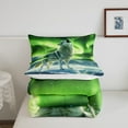 thumbnail image 5 of Wildlife Wolf Queen Comforter Set Woodland Animal Bedding Set Room Decor,Green Aurora Down Comforter Glitter Stars Galaxy Sky Duvet Set, 5 of 7