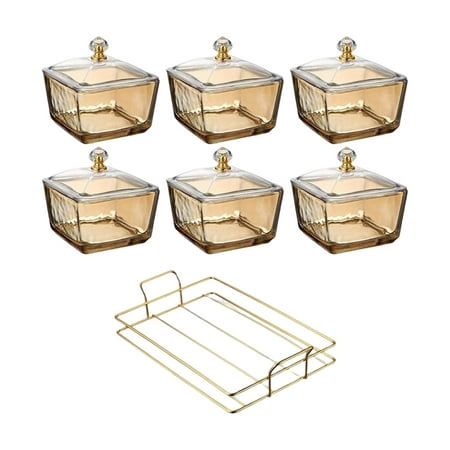 

Divided Fruit Plate Appetizer Serving Tray Creative Transparent with Lid Multipurpose Nuts Tray Serving Tray for Candy Cookies Dessert Grids Brown
