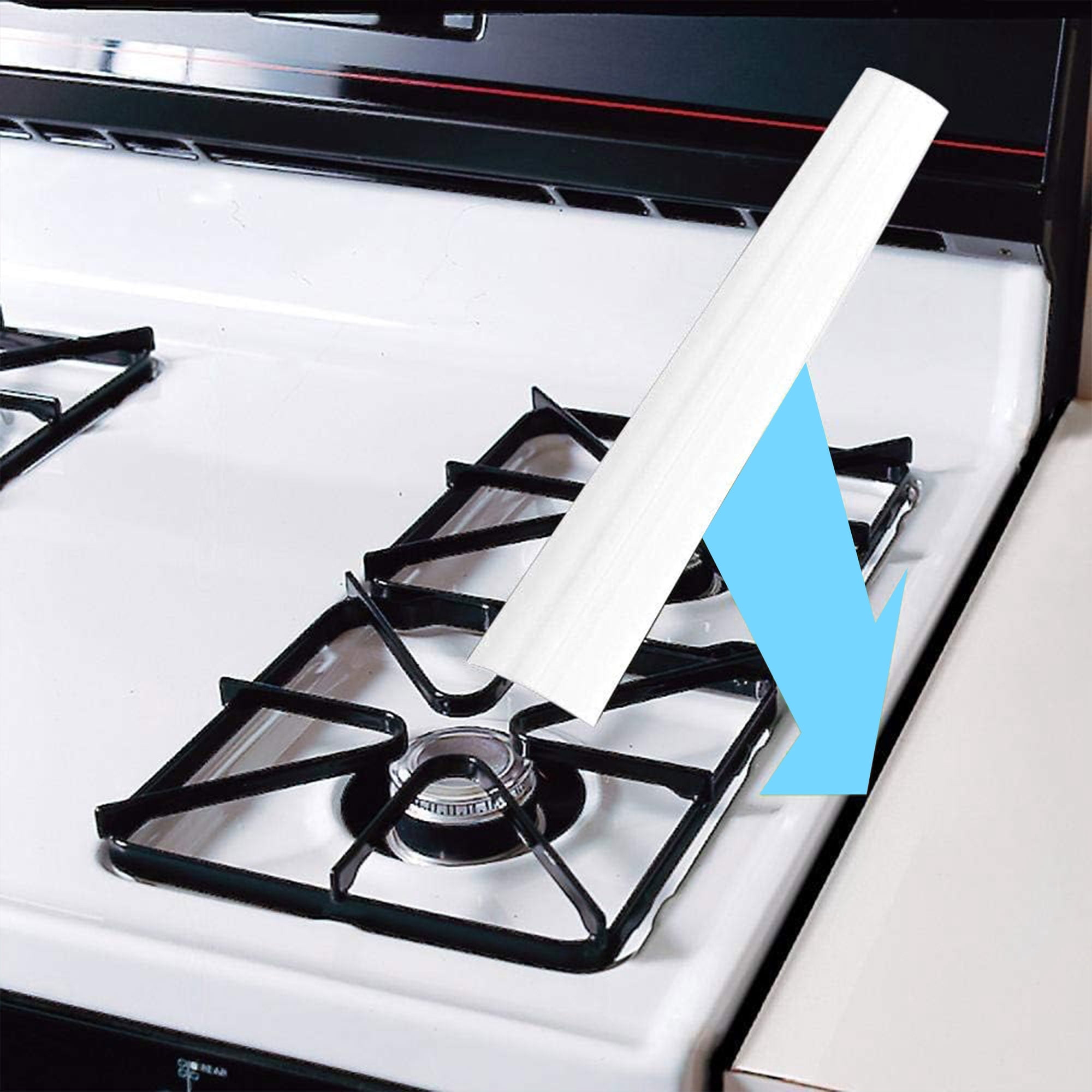 Hengbo  2 pack Silicone Stove Seam Covers 25inch Heat-Resistant, for Cooktop/Countertop/Oven/Washer/Dryer Leaks (White)