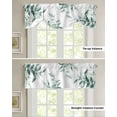 thumbnail image 6 of Tie Up Valance Curtain for Kitchen,Green Leaves Summer Tropical Plants Rod Pocket Short Curtains Adjustable Tie-Up Shade Valances,Foliage Botanical on White Window Treatment for Bathroom Living Room, 6 of 8