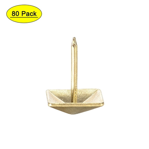 Uxcell 12mm Square Head 17mm Height Gold Tone Furniture Nails Tacks 80 Pack