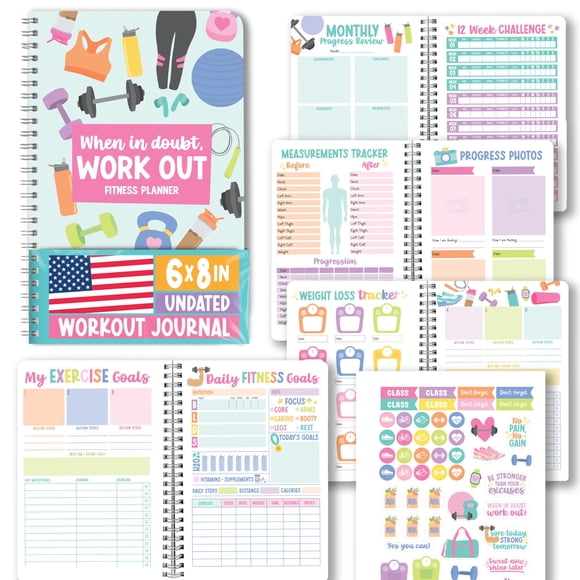 Diario de Fitness Hadley Designs para Mujeres 6x8 pulgadas 182 Páginas