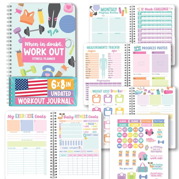 Diario de Fitness Hadley Designs para Mujeres 6x8 pulgadas 182 Páginas