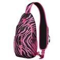 thumbnail image 1 of Modern Zebra Print Sling Backpack with Black and White Stripes, Fashion Gradient Cartoon Cute Zebra Design Crossbody Daypack, Lightweight Adjustable Strap, 1 of 6