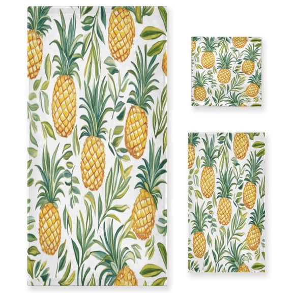 Three-Piece Towel Set Face Towel Towel Set Hand Towel Bath Towel Cotton Bath Towels Bath Towel Sets Hand Bath Towels Lovely Pineapple1