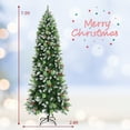 thumbnail image 2 of Gymax 7.5 FT Artificial Snow Sprayed Pencil Christmas Tree Unlit Hinged Xmas Tree, 2 of 10