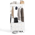 thumbnail image 4 of AODAILIHB Freestanding Clothes Rack with 2 Shelves, 4 Drawers, and Hooks, White, 4 of 7