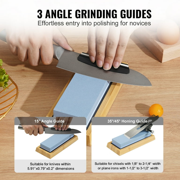 7 in. 3-Grit Whetstone with Angle Guide Sharpening System