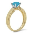 thumbnail image 4 of 1.06 ct Round Cut Simulated Turquoise Solitaire 14K Yellow/White Gold Womens Engagement Ring, 4 of 6