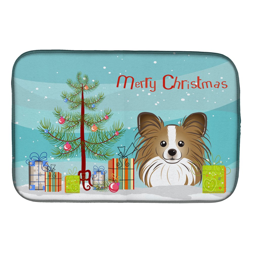 Christmas Tree and Papillon Dish Drying Mat