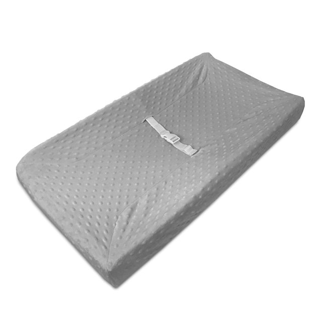 Funda de Cambiador Contorneada American Baby Company Gris de Chenilla con Lunares