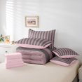 thumbnail image 6 of Erosebridal Abstract Line Art 7-Piece Twin Bedding,Modern Stripes Bedding Comforter Set,Pink Reversible, 6 of 7