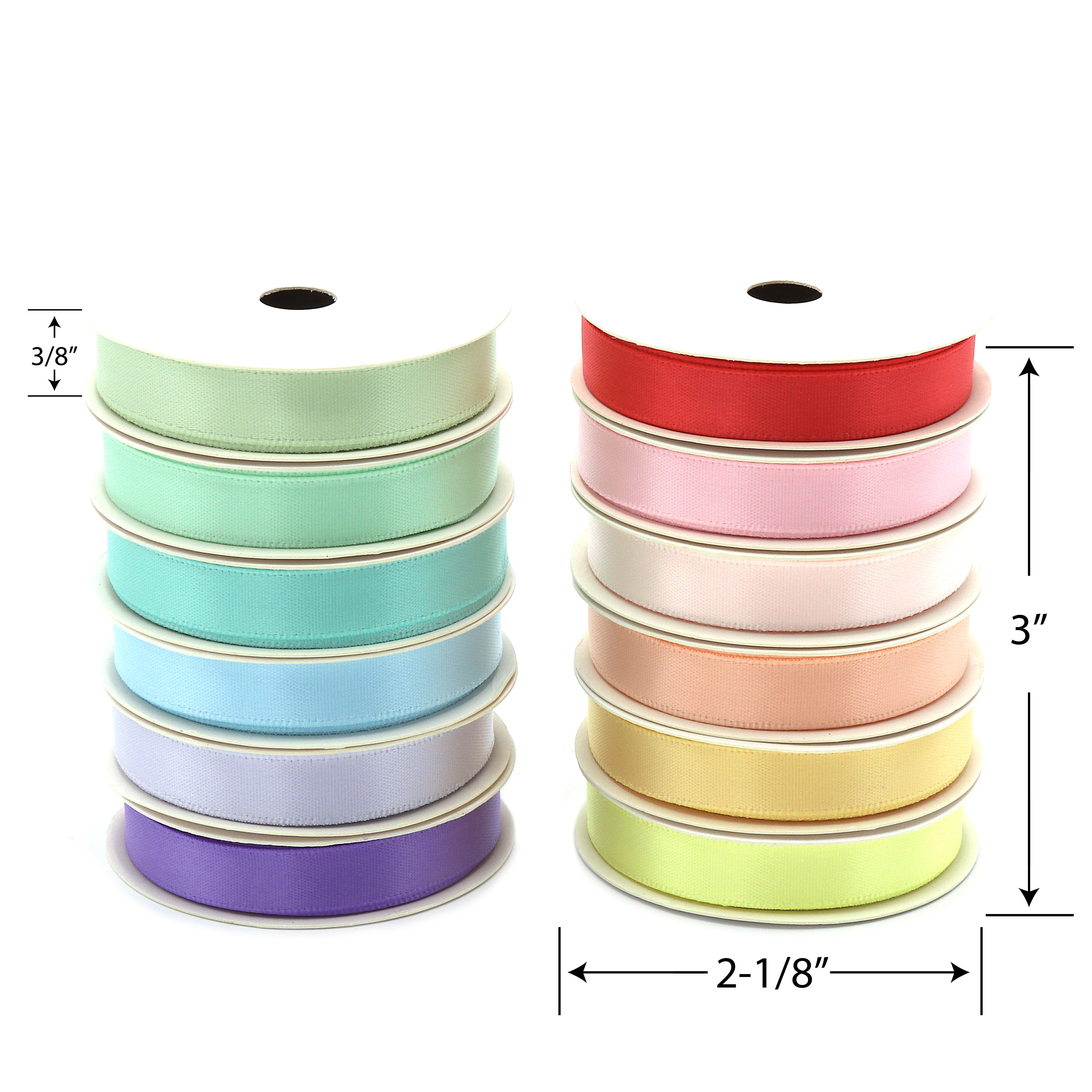 Gwen Studios 3/8 x 3yd. Pastels Grosgrain Ribbon Pack, 12ct.