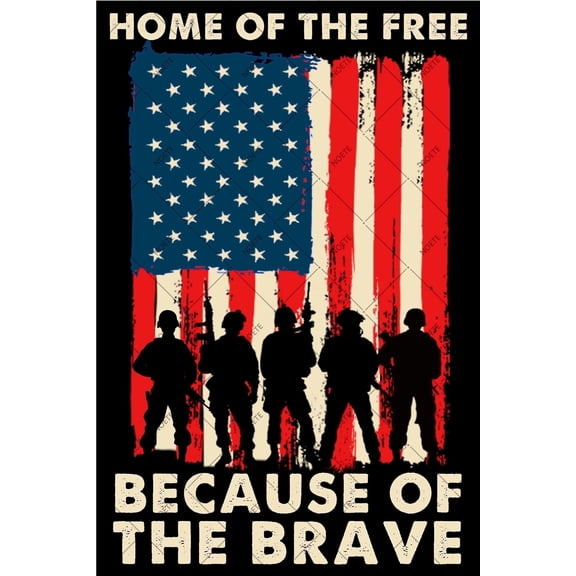 NOETE 8x12 Inch Metal Tin Sign American Flag Decor – Patriotic Memorial Day & 4th of July Garden Flag for Bar, Home, Living Room, Yard & Outdoor Decoration