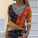 thumbnail image 1 of Puntoco Mujer Tie-Dye Impreso Bordado Cuello Manga Larga Pullover Blusa tops Puntoco Puntoco-79, 1 of 3