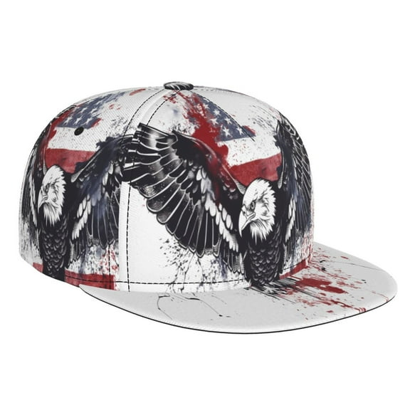 Hirioo American Flag Eagle Art for Baseball Cap Men Cap Flat Brim for Men Women Teens Adjustable Baseball Cap