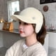 thumbnail image 3 of Gorro de mujer para otoño e invierno, con parte superior vacía, grueso, con protección para las orejas, cálido, estilo coreano, para exteriores, resistente al frío, de lana de punto, moderno, 3 of 5