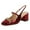 Red, variant on FSJ Women Stylish Block Chunky Mid Heels Slingback Pumps Square Closed Toe Slip On Metal Chain Office Dressy Shoes Size 8 Green