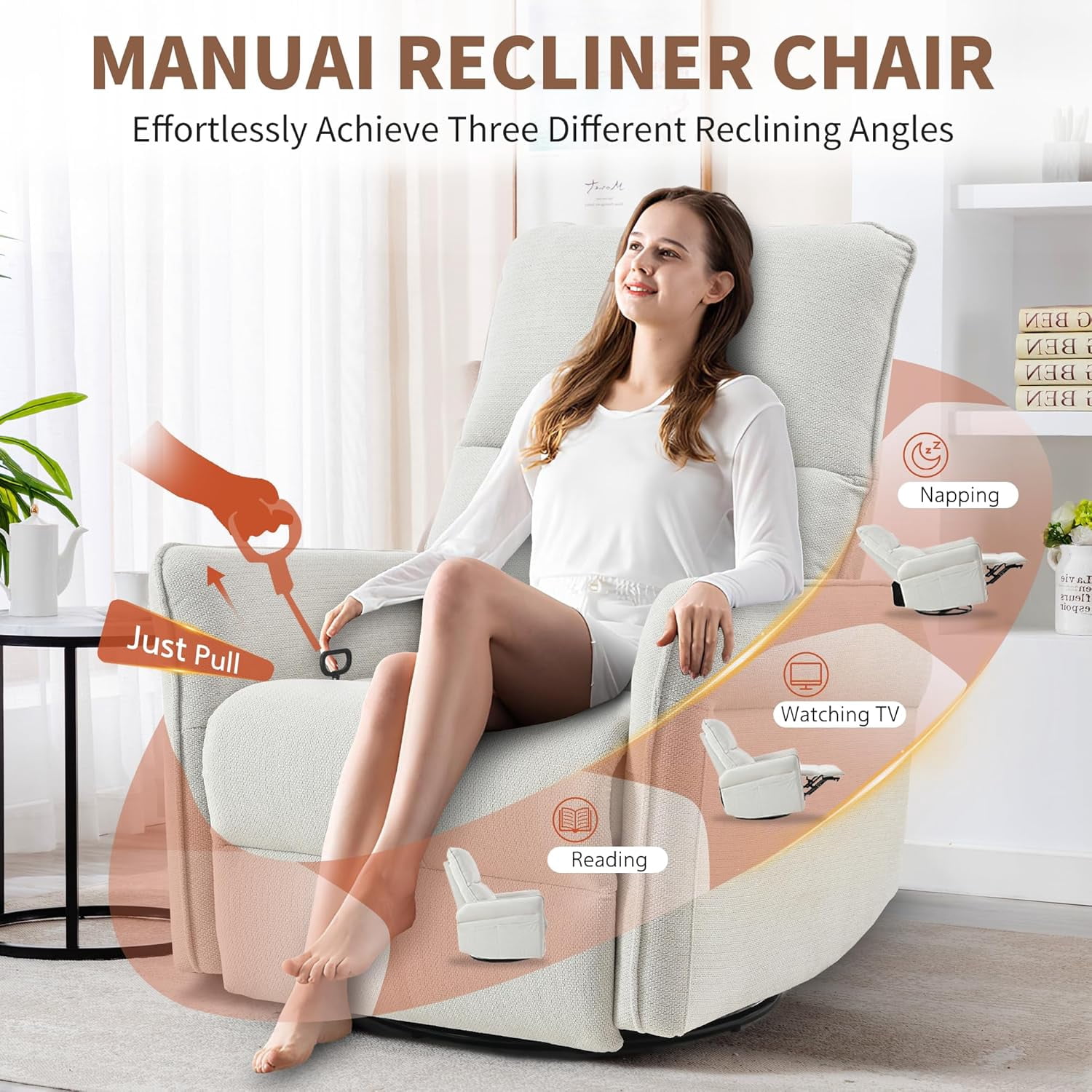 Howcool Power Swivel Rocker Recliner Chair for Nursery, Upholstered 270° Swivel Glider Chair with USB Ports, Power Recliners for Small Spaces Living Room,Gray