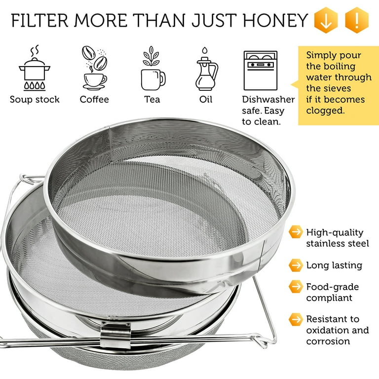 Rural365 Honey Strainer Bags - 5 Gal Bucket 400 Micron Honey Filter Bags,  2pk