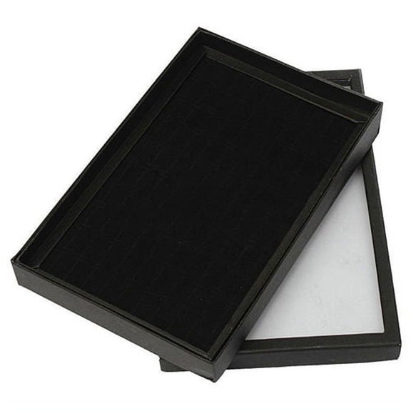 Yesbay Ring Jewellery Display Storage Box Square Tray Show Case Organiser Earring Holder-Black