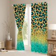 thumbnail image 3 of Homewish Gold Green Cheetah Print Curtains Pack of 2 (42x84 Each), Bling Fashion Abstract Curtains Blackout, Teens Kids Adult Bedroom Curtains, Living Room Curtains Decor, 3 of 6