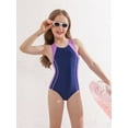 thumbnail image 7 of Charmo Color Blocked Swimsuit for Girls Athletic One Piece Practice Swimwear Racerback Bathing Suit, Size 8-16, 7 of 7